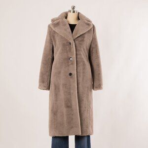 Banana Republic Taupe Faux Fur Coat Size US XS